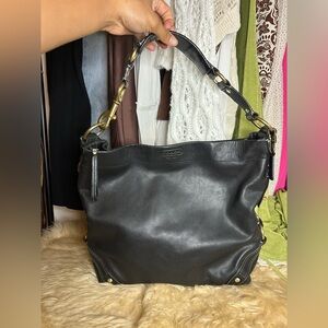 Coach Carly Black Leather Shoulder Bag